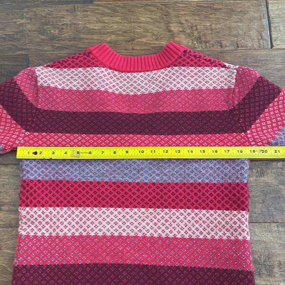 Marc Jacobs Black Label Wool Tunic Sweater V Neck Striped SZ S Short Sleeved - Picture 7 of 8